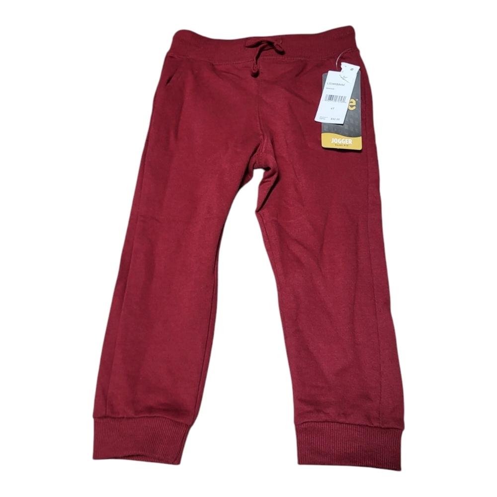 NWT Lee Kids Red Sweatpants with Tapered Leg and Elastic Cuffs - Size 4T